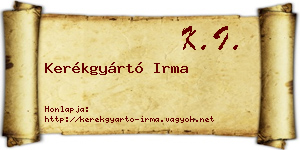 Kerékgyártó Irma névjegykártya