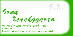 irma kerekgyarto business card